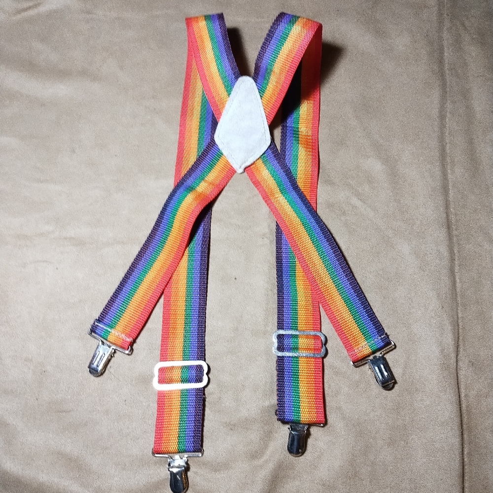Kids Vintage Adjustable Rainbow Suspenders